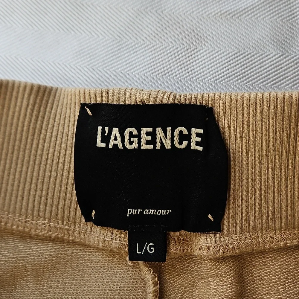 🌸L'AGENCE Campbell Beige‎ Ribbed Waistband Pants
